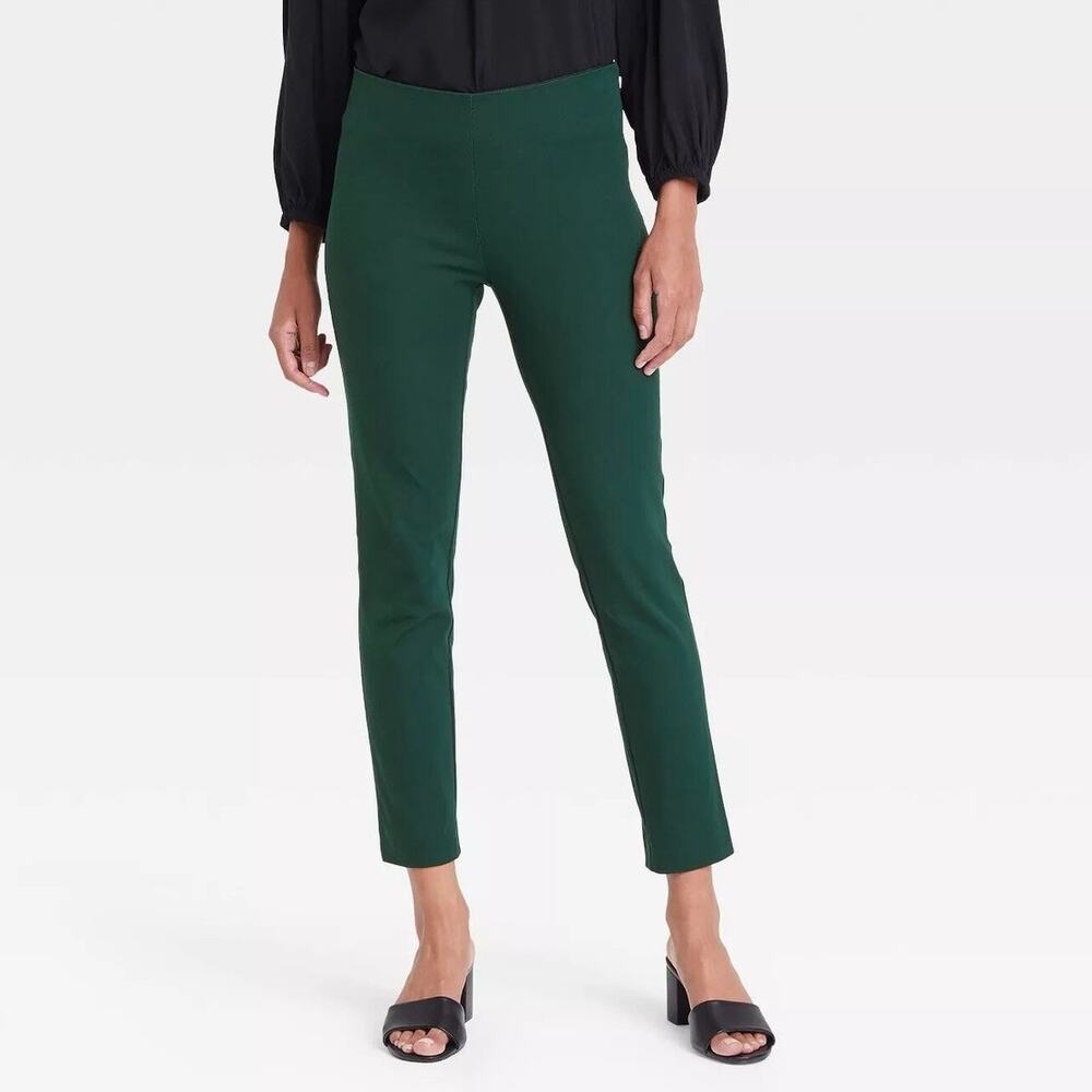 VGUC A New Day Forest Green High Rise Skinny Ankle Pants 6 Stretch Cotton Size 6